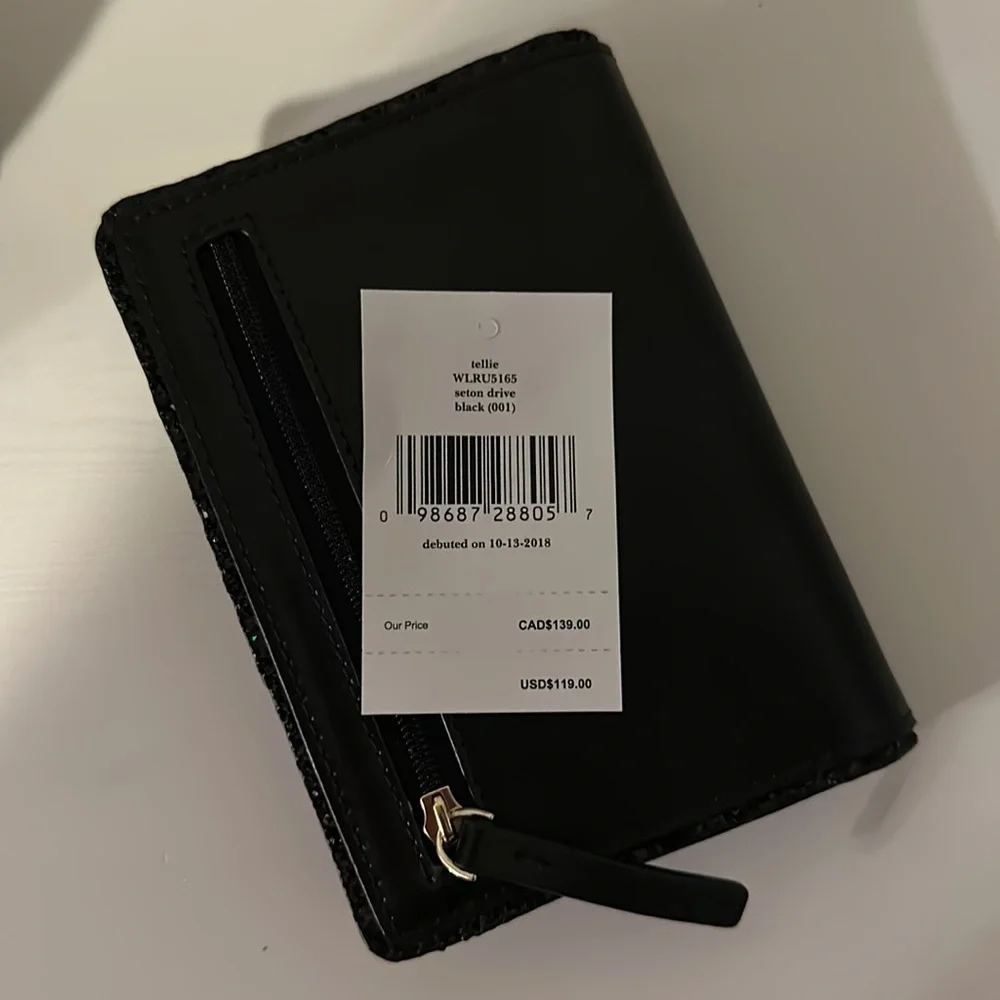 NEW Bag and Wallet -Kate Spade Black Penny Glitter Bag and Tellie Glitter Wallet - Picture 8 of 8